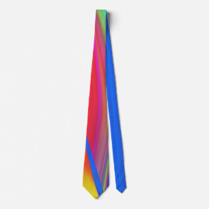 Summerfeeling , Abstract 3D Rainbowart Neck Tie