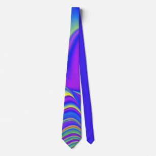 Summerfeeling , Abstract 3D Rainbowart Neck Tie