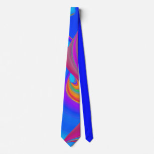 Summerfeeling , Abstract 3D Rainbowart Neck Tie