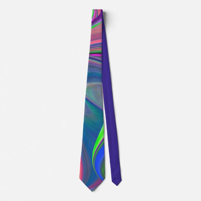 Summerfeeling , Abstract 3D Rainbowart Neck Tie (Front)