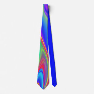 Summerfeeling , Abstract 3D Rainbowart Neck Tie