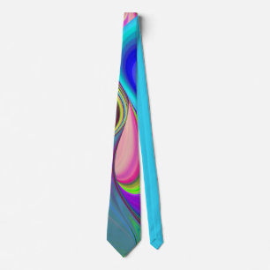 Summerfeeling , Abstract 3D Rainbowart Neck Tie