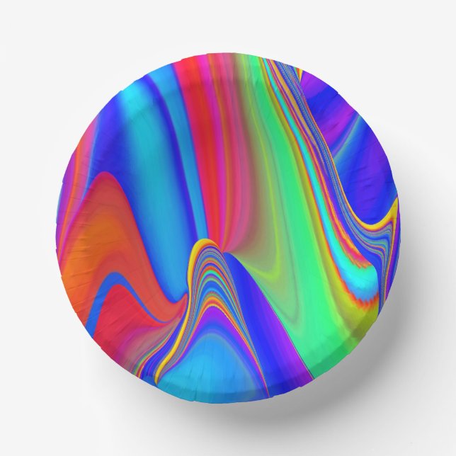 Summerfeeling , Abstract 3D Rainbowart Paper Bowls (Front)