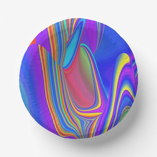 Summerfeeling , Abstract 3D Rainbowart Paper Bowls (Front)
