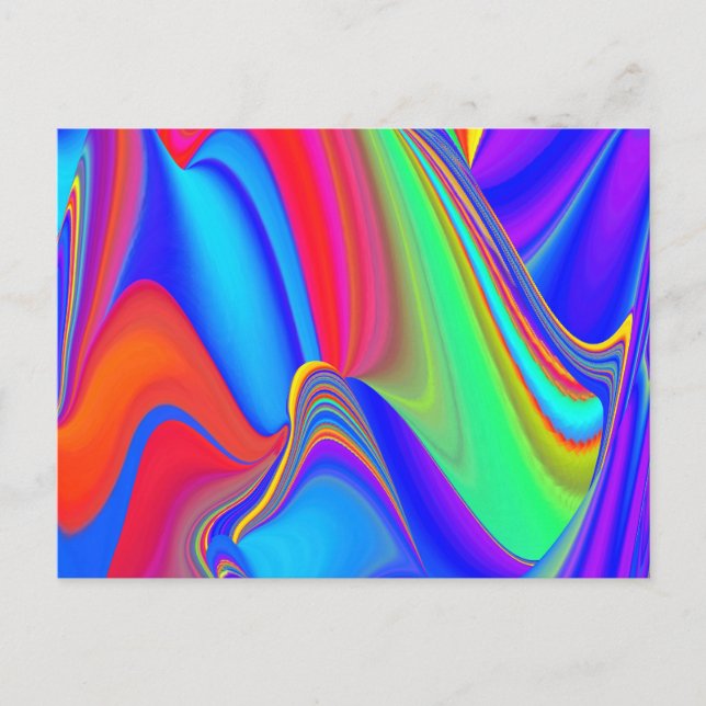 Summerfeeling , Abstract 3D Rainbowart Postcard (Front)