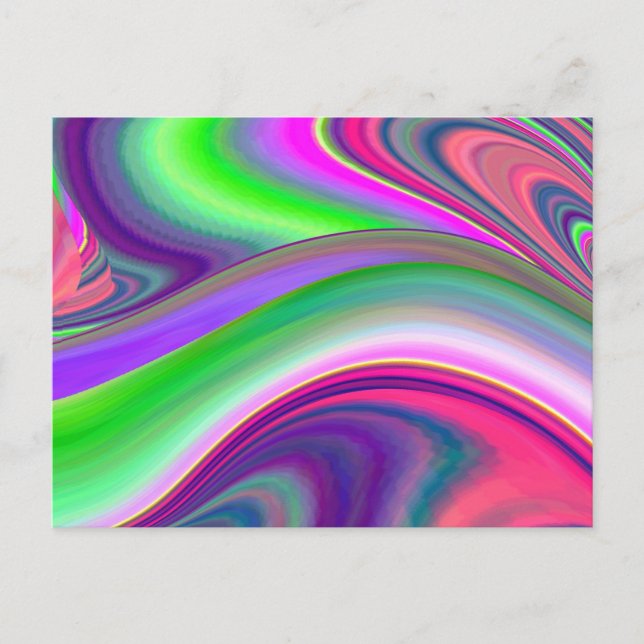Summerfeeling , Abstract 3D Rainbowart Postcard (Front)