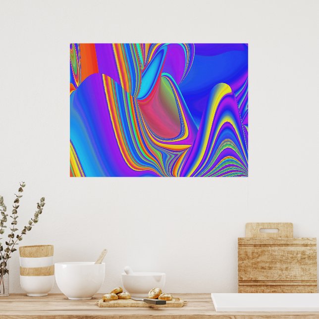 Summerfeeling , Abstract 3D Rainbowart Poster (Kitchen)