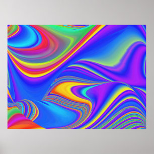 Summerfeeling , Abstract 3D Rainbowart Poster