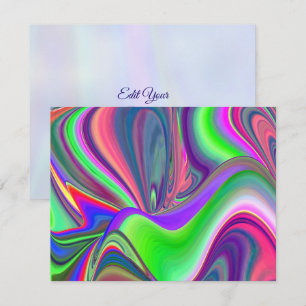 Summerfeeling , Abstract 3D Rainbowart RSVP Card