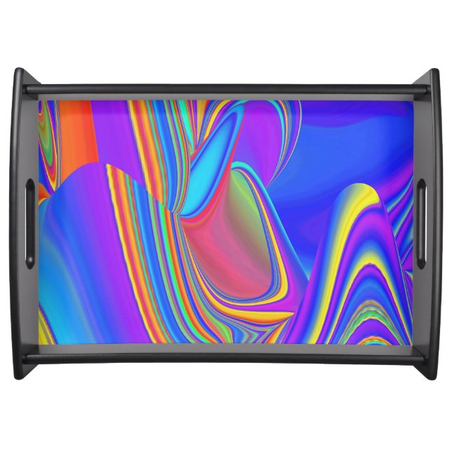 Summerfeeling , Abstract 3D Rainbowart Serving Tray (Front)