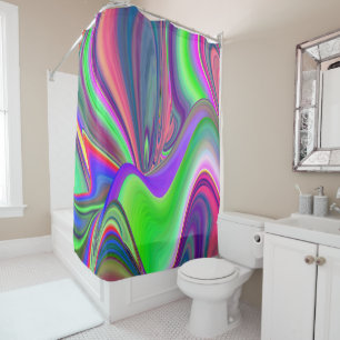 Summerfeeling , Abstract 3D Rainbowart Shower Curtain
