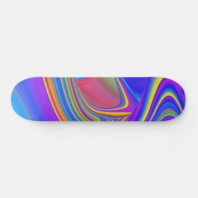 Summerfeeling , Abstract 3D Rainbowart Skateboard (Horz)