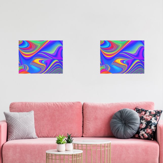 Summerfeeling , Abstract 3D Rainbowart Wall Art Sets (Livingroom)