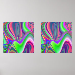 Summerfeeling , Abstract 3D Rainbowart Wall Art Sets