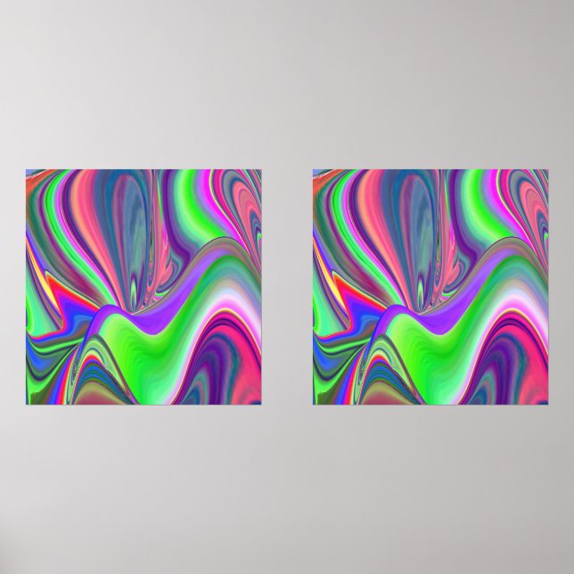 Summerfeeling , Abstract 3D Rainbowart Wall Art Sets (Front)
