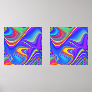 Summerfeeling , Abstract 3D Rainbowart Wall Art Sets