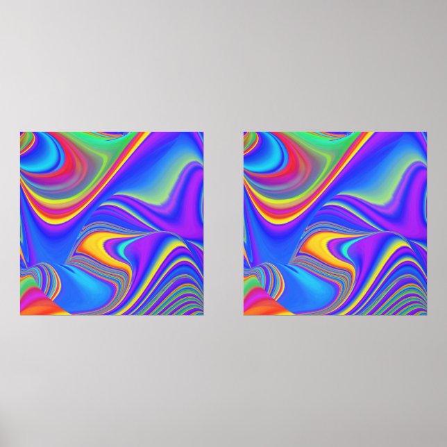 Summerfeeling , Abstract 3D Rainbowart Wall Art Sets (Front)