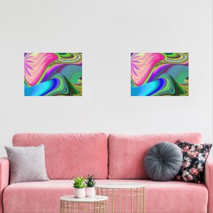 Summerfeeling , Abstract 3D Rainbowart Wall Art Sets