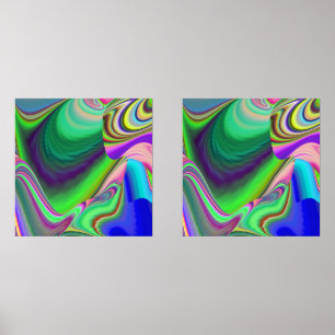 Summerfeeling , Abstract 3D Rainbowart Wall Art Sets