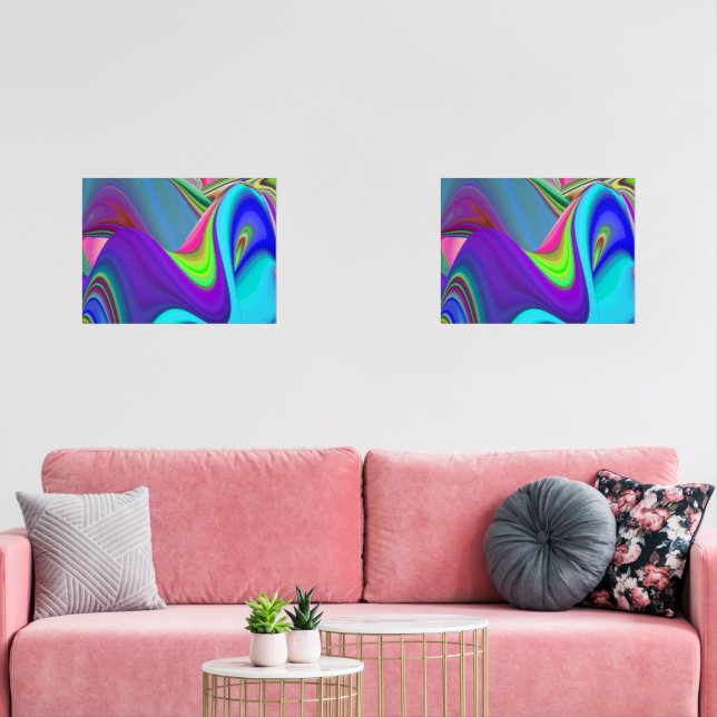 Summerfeeling , Abstract 3D Rainbowart Wall Art Sets (Livingroom)