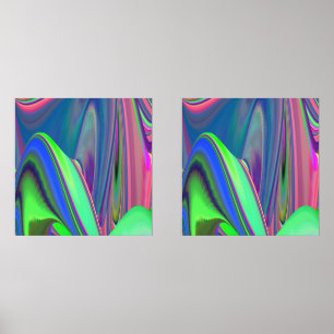 Summerfeeling , Abstract 3D Rainbowart Wall Art Sets