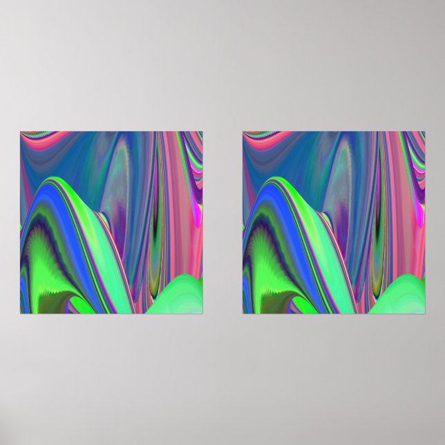 Summerfeeling , Abstract 3D Rainbowart Wall Art Sets (Front)