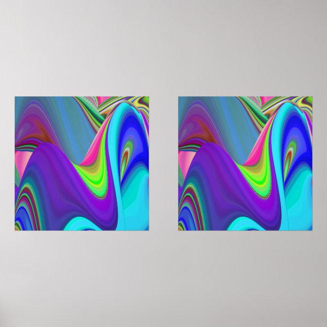 Summerfeeling , Abstract 3D Rainbowart Wall Art Sets (Front)