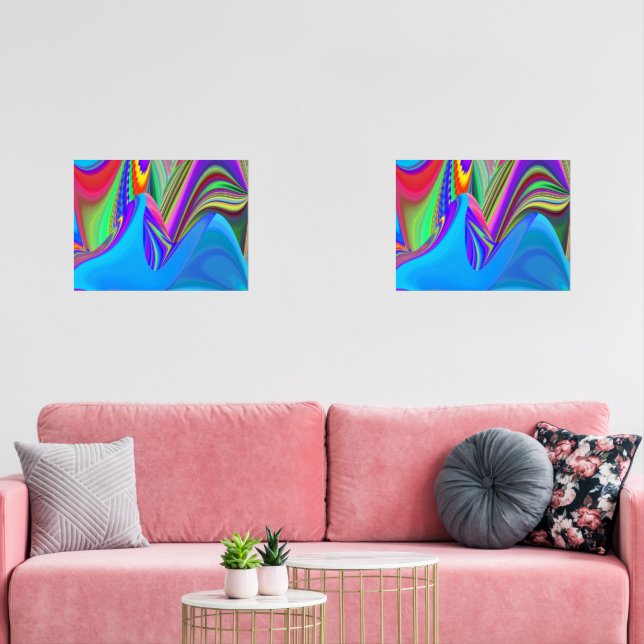 Summerfeeling , Abstract 3D Rainbowart Wall Art Sets (Livingroom)