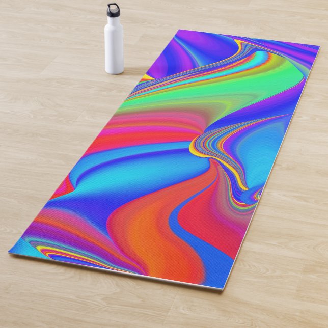 Summerfeeling , Abstract 3D Rainbowart Yoga Mat (In Situ)