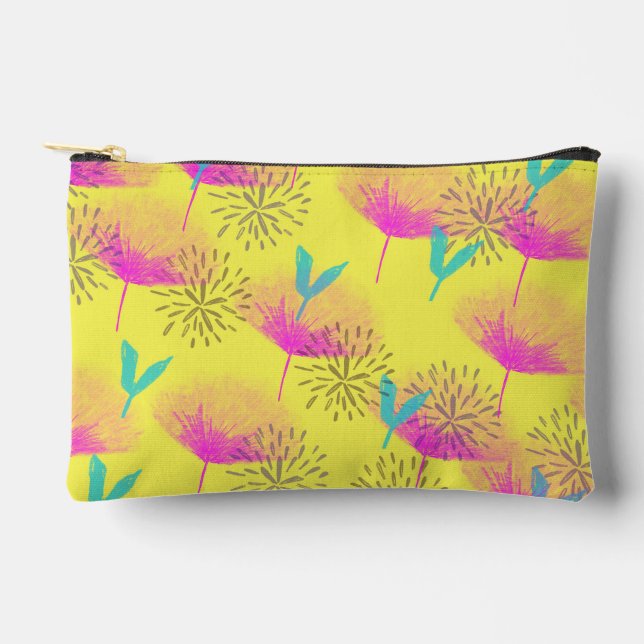 Summerfeeling, hand-drawn pattern accessory pouch (Front)