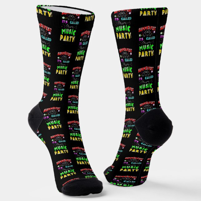 Summerfest It's Called Music Party Socks (Angled)
