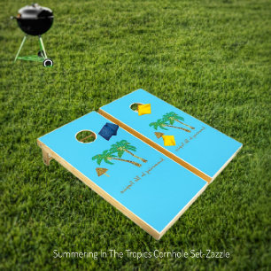 Summering In The Tropics  Cornhole Set