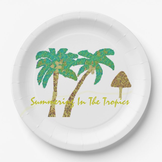Summering In The Tropics Paper Plates (Front)