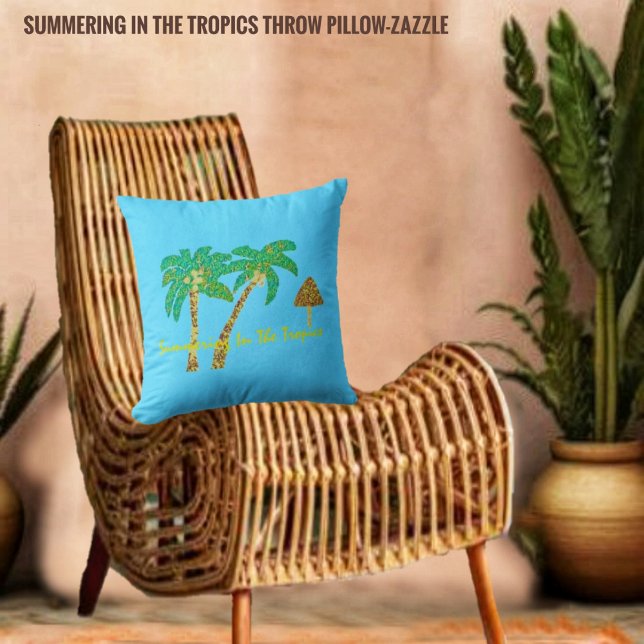 Summering In The Tropics Throw Pillow (Creator Uploaded)
