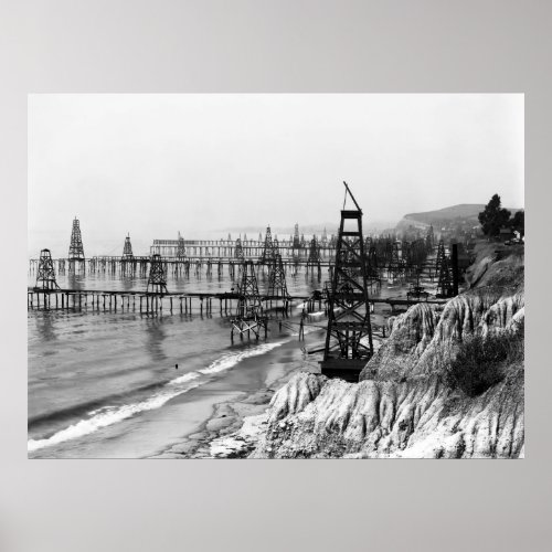 SUMMERLAND CALIFORNIA OIL FIELD c 1902 Poster