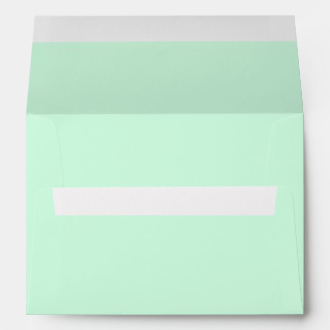 Summermint Pastel Green Mint Wedding Envelope (Back (Bottom))