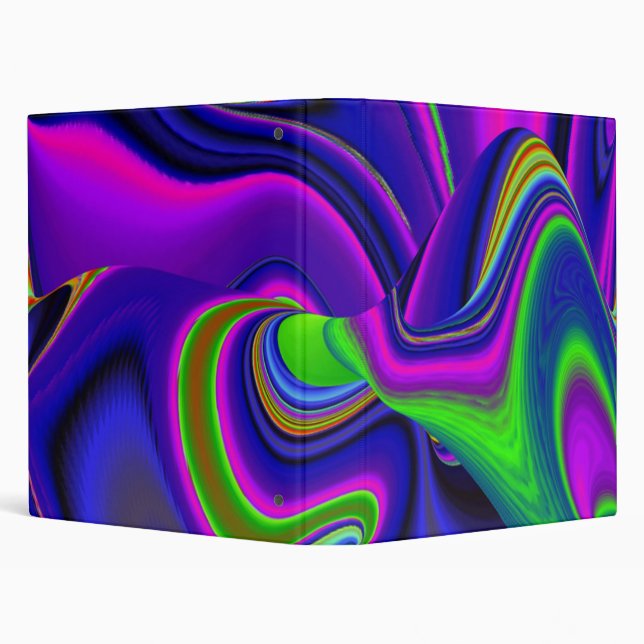 Summerrainbow , Abstract 3D Rainbowart 3 Ring Binder (Background)