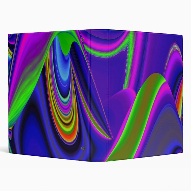 Summerrainbow , Abstract 3D Rainbowart 3 Ring Binder (Background)