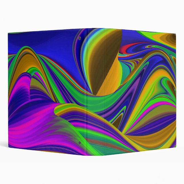 Summerrainbow , Abstract 3D Rainbowart 3 Ring Binder (Background)