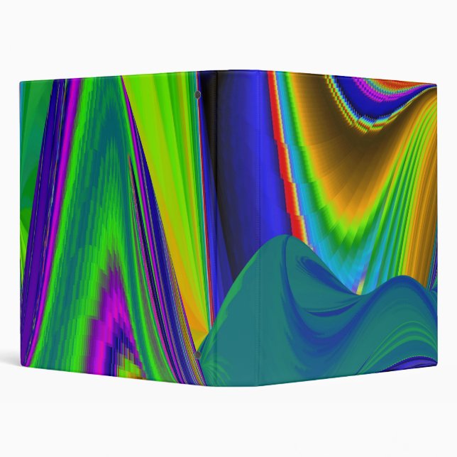 Summerrainbow , Abstract 3D Rainbowart 3 Ring Binder (Background)