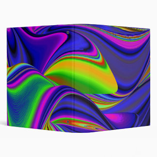 Summerrainbow , Abstract 3D Rainbowart 3 Ring Binder