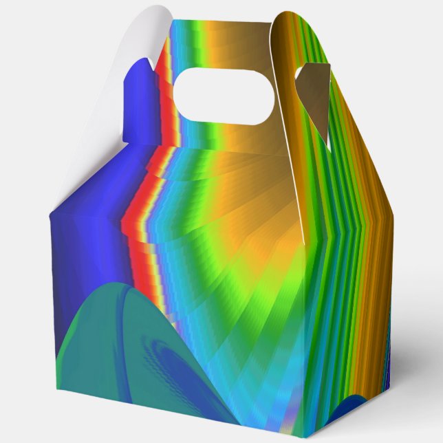 Summerrainbow , Abstract 3D Rainbowart Favor Boxes (Front)