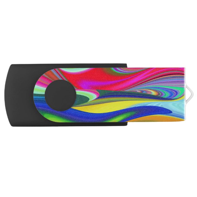 Summerrainbow , Abstract 3D Rainbowart Flash Drive (Front)