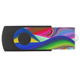 Summerrainbow , Abstract 3D Rainbowart Flash Drive