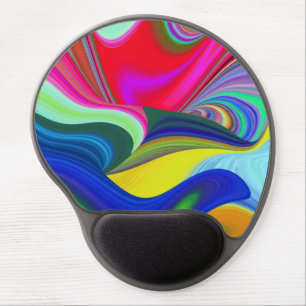 Summerrainbow , Abstract 3D Rainbowart Gel Mouse Pad