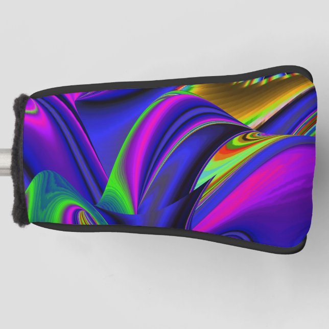Summerrainbow , Abstract 3D Rainbowart Golf Head Cover (Front)
