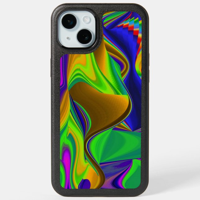Summerrainbow , Abstract 3D Rainbowart iPhone 15 Plus Case (Back)