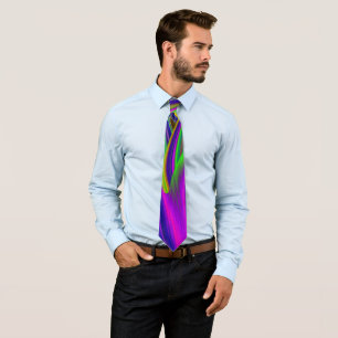 Summerrainbow , Abstract 3D Rainbowart Neck Tie
