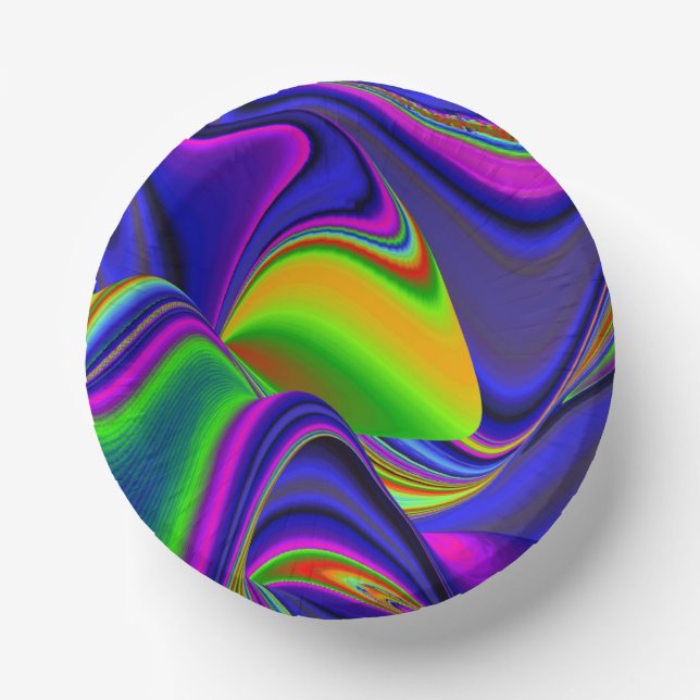Summerrainbow , Abstract 3D Rainbowart Paper Bowls (Front)