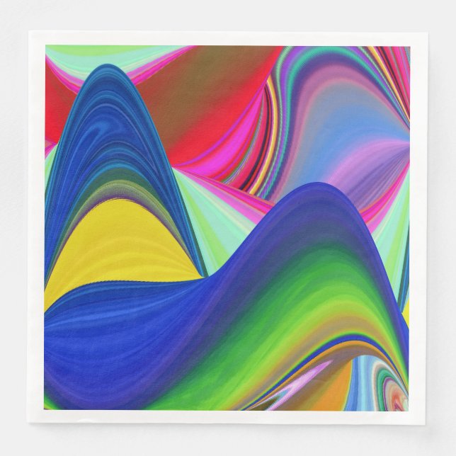 Summerrainbow , Abstract 3D Rainbowart Paper Dinner Napkins (Front)